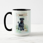 Kerry Blue Terrier Watercolor Personalized Tasse (Links)