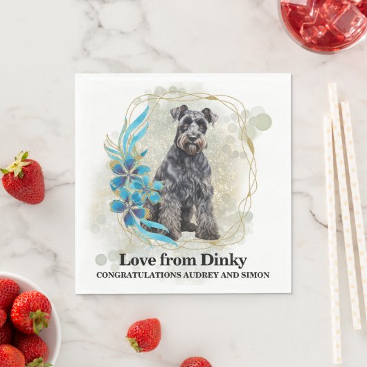 Kerry Blue Terrier Wedding Napkins mit Hunden Foto Serviette (Beispiel)