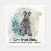 Kerry Blue Terrier Wedding Napkins mit Hunden Foto Serviette (Vorderseite)