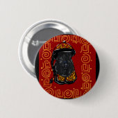 Kerry Blue Terrier Year of the Dog Button (Vorne & Hinten)