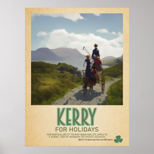 Kerry Irland, Retro Irish Travel Advert Poster (Vorne)