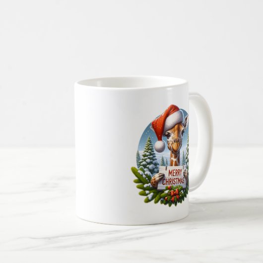 Kerst Giraf Kaffeetasse (VorderseiteRechts)