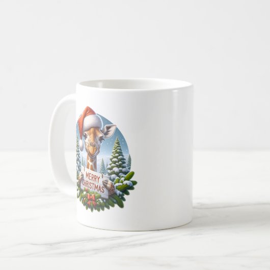 Kerst Giraf Kaffeetasse (Vorderseite Links)