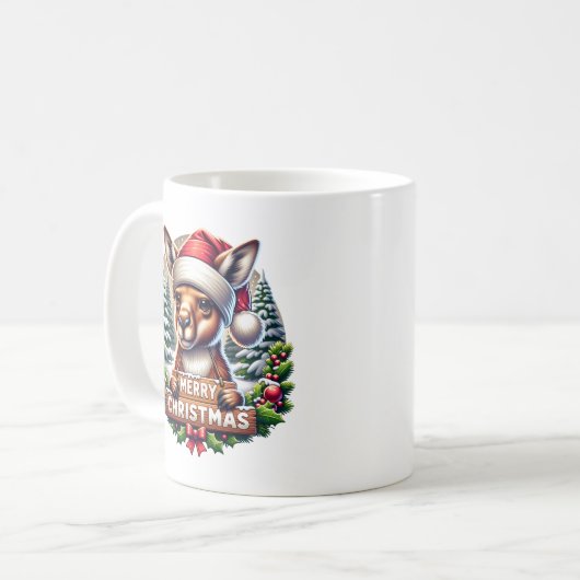 Kerst Kangaroe Kaffeetasse (Vorderseite Links)