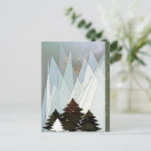 Kerst - Kerstkaart bergen glitter Feiertagspostkarte (Stehend Vorderseite)