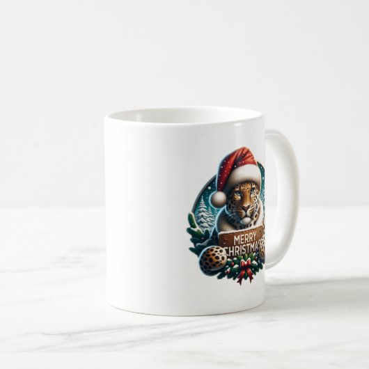 Kerst Luipaard Kaffeetasse (VorderseiteRechts)