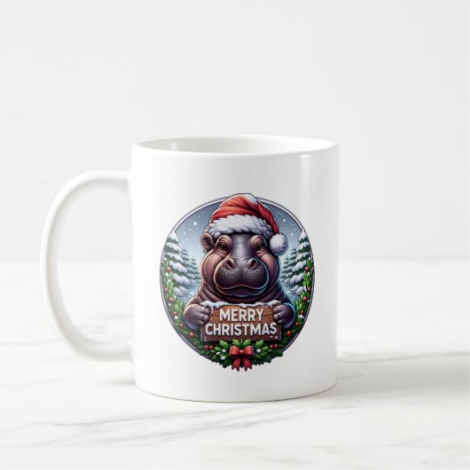 Kerst Nijlpaard Kaffeetasse (Links)