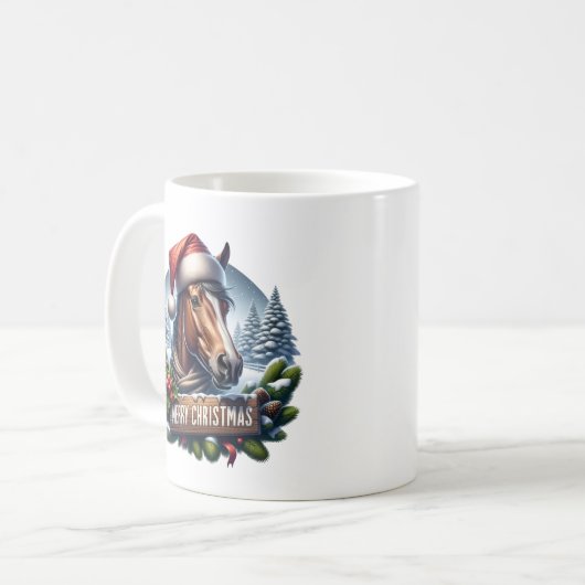 Kerst Paard Kaffeetasse (Vorderseite Links)