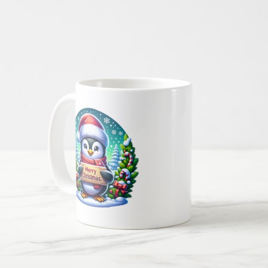 Kerst Penguin Kaffeetasse (Vorderseite Links)
