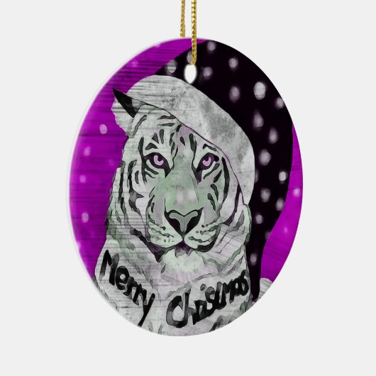 Kerstbal Kerst Tijger Keramik Ornament (Rechts)