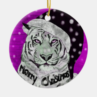 Kerstbal Kerst Tijger Keramik Ornament