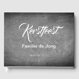 Kerstfeest Schoolbord Stijl Krijtjes Typografie Gästebuch