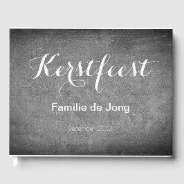 Kerstfeest Schoolbord Stijl Krijtjes Typography Gästebuch