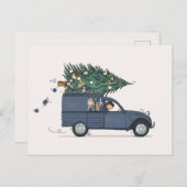 Kerstkaart Besteleend blauw Postkarte (Vorne/Hinten)