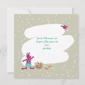 kerstkaart met konijn en wortelversiering karte (Rückseite)