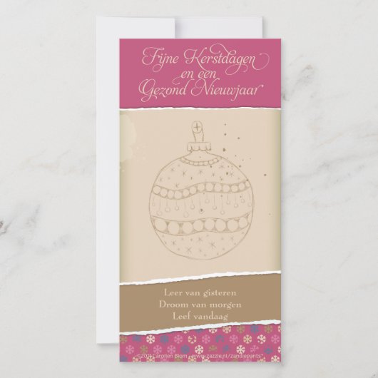 Kerstkaart traf kerstbal feiertagskarte (Vorderseite)