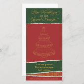 Kerstkaart traf kerstboom feiertagskarte (Vorne/Hinten)