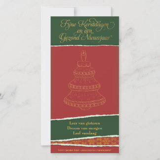 Kerstkaart traf kerstboom feiertagskarte