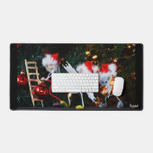 Kerstsfeer met Fubby's die de decoratie verzorgen. Schreibtischunterlage (Tastatur & Maus)