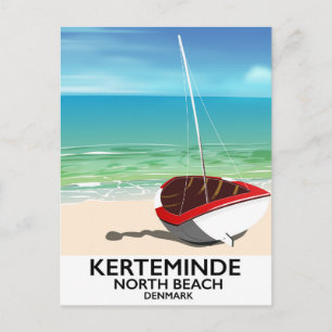 Kerteminde Nordstrand Dänemark Reiseplakat Postkarte