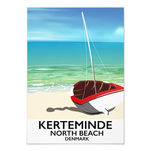 Kerteminde North Beach Denmark Reiseplakat Fotodruck (Vorne)