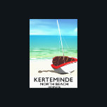 Kerteminde North Beach Denmark Reiseplakat Leinwanddruck<br><div class="desc">Kerteminde North Beach dänisches Urlaubsposter,  Dänemark Boot Cartoon Urlaubstext.</div>