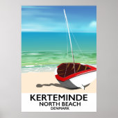 Kerteminde North Beach Denmark Reiseplakat Poster (Vorne)