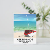 Kerteminde North Beach Denmark Reiseplakat Postkarte (Stehend Vorderseite)