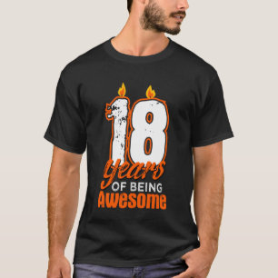 Kerze 18 Geburtstagsfeier Wünsche Tortenverzierung T-Shirt