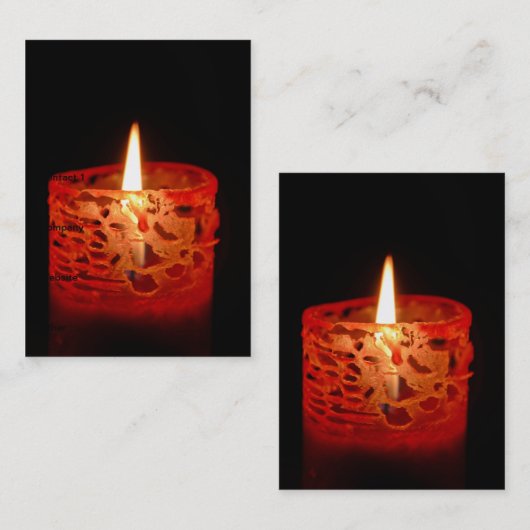 Kerze auf schwarzem Hintergrund Visitenkarte (Vorne/Hinten)