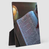 Kerze, Bibel und Poinsetta Fotoplatte (Seite)