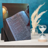 Kerze, Bibel und Poinsetta Fotoplatte (Seite)