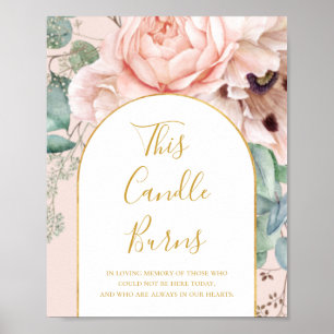 Kerze "Blush Floral Garden Pastel This Candle Burn Poster