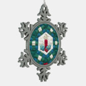 Kerze gequiltet schneeflocken Zinn-Ornament (Links)