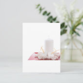 Kerze & Herzen Postkarte (Stehend Vorderseite)