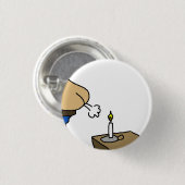 Kerze im Cartoon Button (Vorne & Hinten)