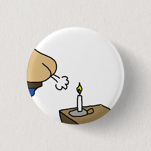 Kerze im Cartoon Button (Vorderseite)