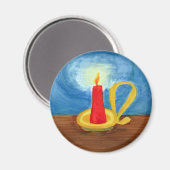 Kerze im Dunkeln Magnet (Vorderseite/Rückseite)