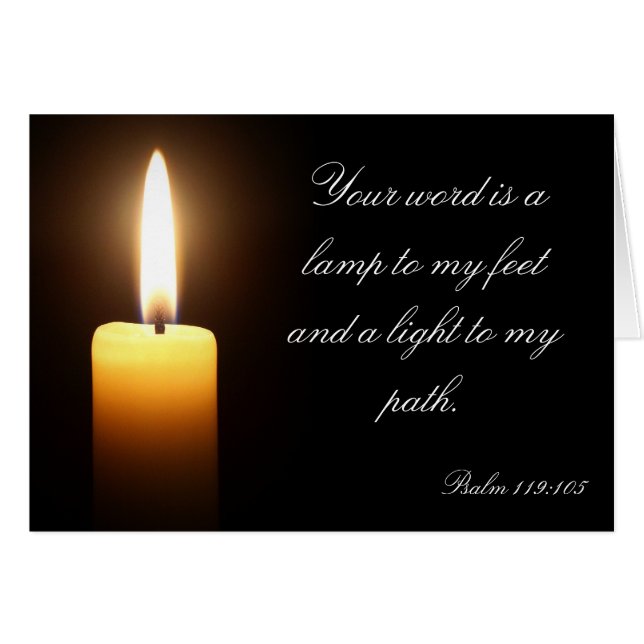 Kerze in der dunklen Karte (Vorderseite (Horizontal))