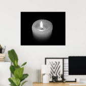 Kerze in Schwarz und Weiß Poster (Heimbüro)