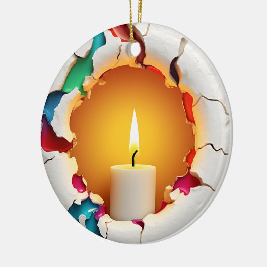 Kerze Keramik Ornament (Links)