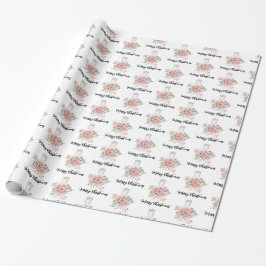 Kerze mit Poinsettia Schleifpapier Geschenkpapier