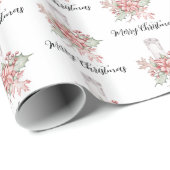 Kerze mit Poinsettia Schleifpapier Geschenkpapier (Rolleneckpunkt)