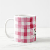 Kerze mit rosa Rosen im Karomuster Kaffeetasse (Links)