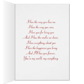 Kerze mit roter Liebe und romantischem Vers (Innen (Rechts))