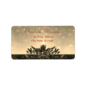 Kerze, Pine Tree, Bow Holiday Adressaufkleber (Vorne)