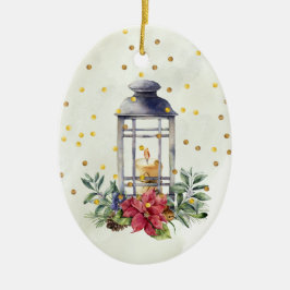 Kerze, Poinsettia, Mistletofen, Konfetti Weihnacht Keramik Ornament
