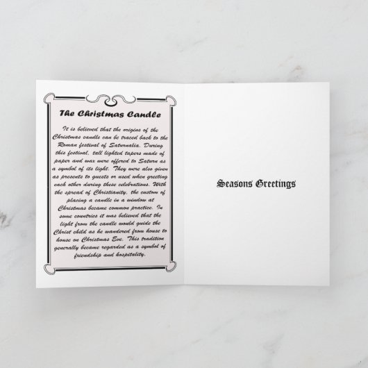 Kerze (rot) feiertagskarte (Innenseite)