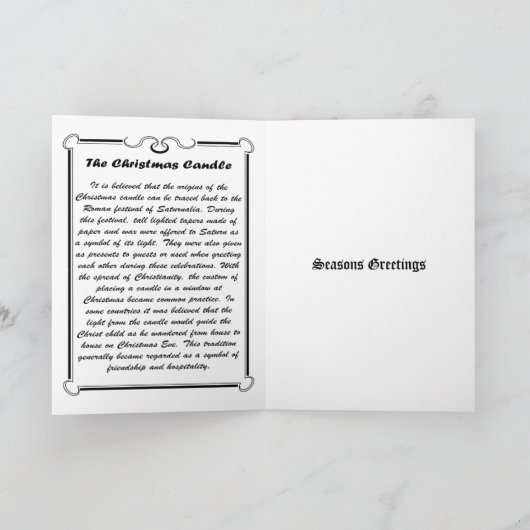 Kerze (Silber) Feiertagskarte (Innenseite)