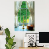 Kerze - Stilles Leben im Fenster Poster (Heimbüro)